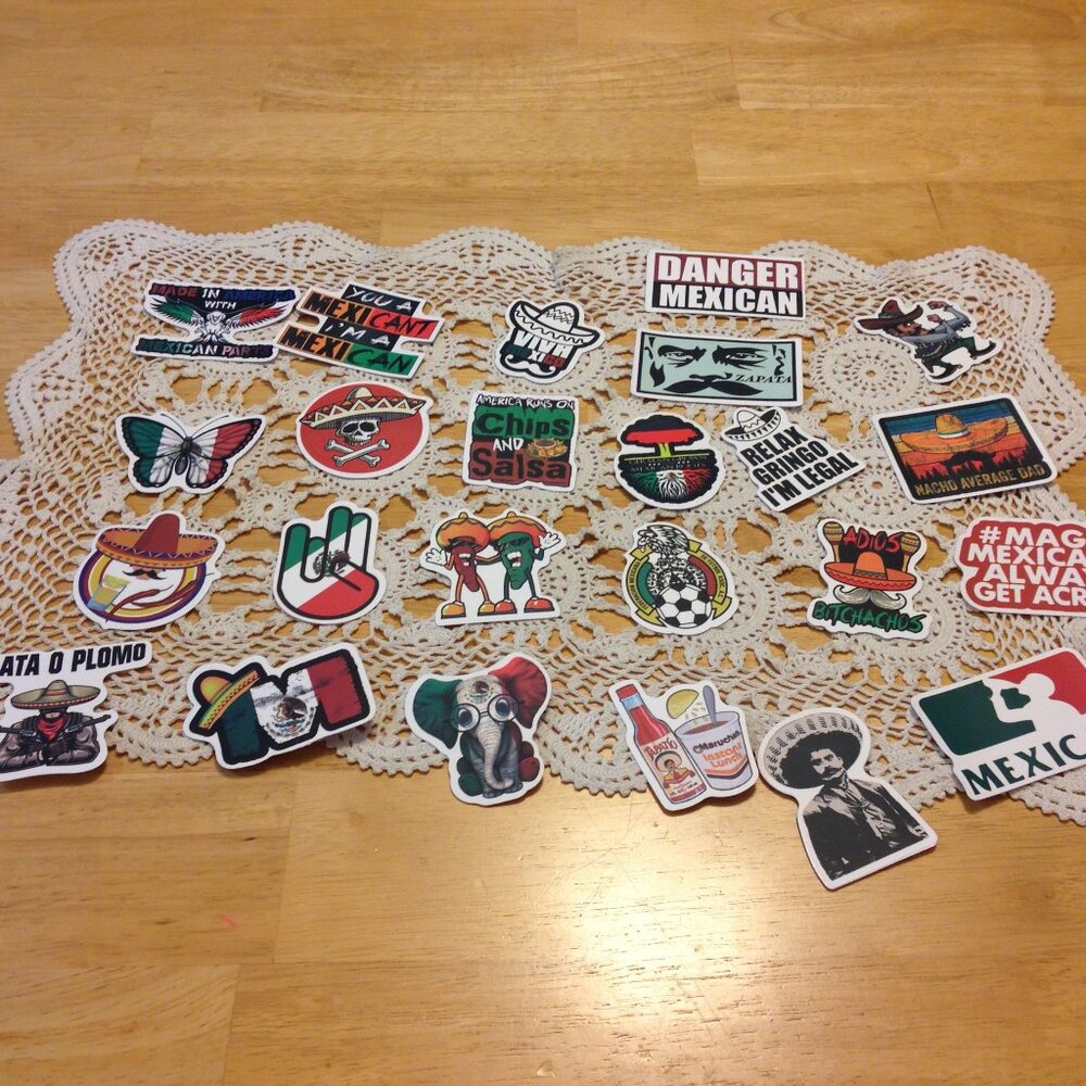 Crafts stickers, Mexican humor theme